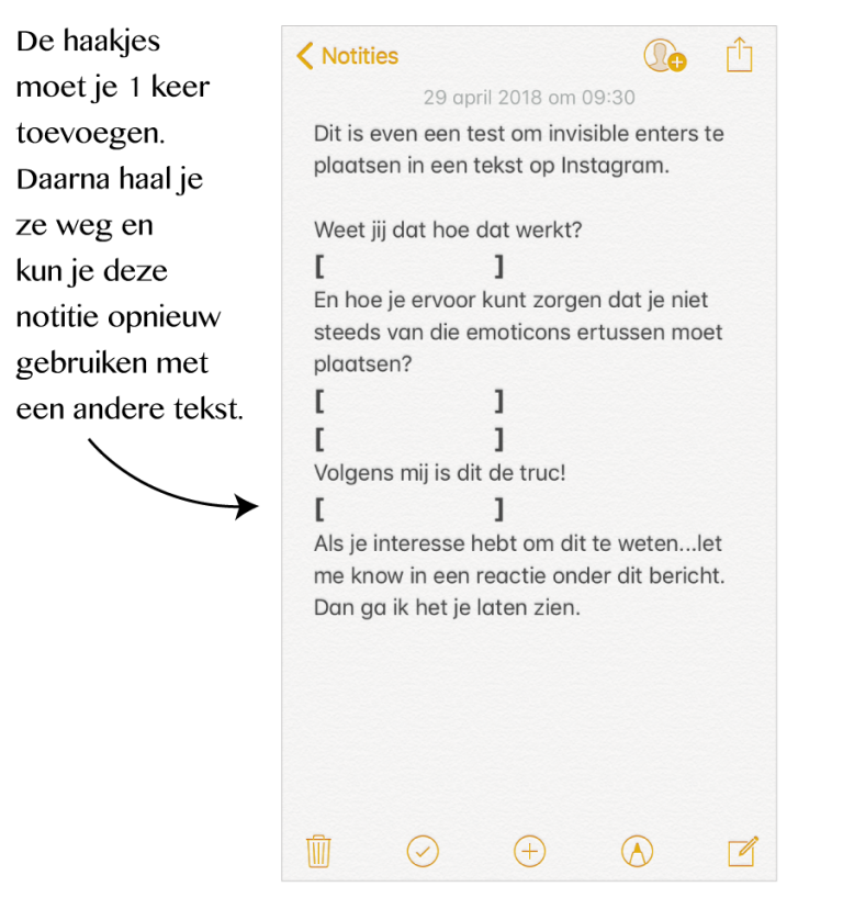 Enters toevoegen aan je Instagram Post Carola Beleeft